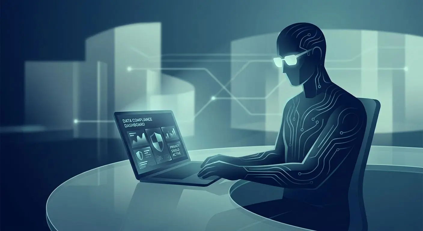 Ilustrace odborníka na data a bezpečnost při analýze cookies a soukromí