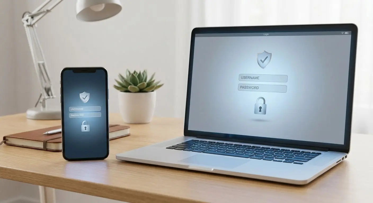 Bezpečné přihlášení do účtu na mobilu a notebooku