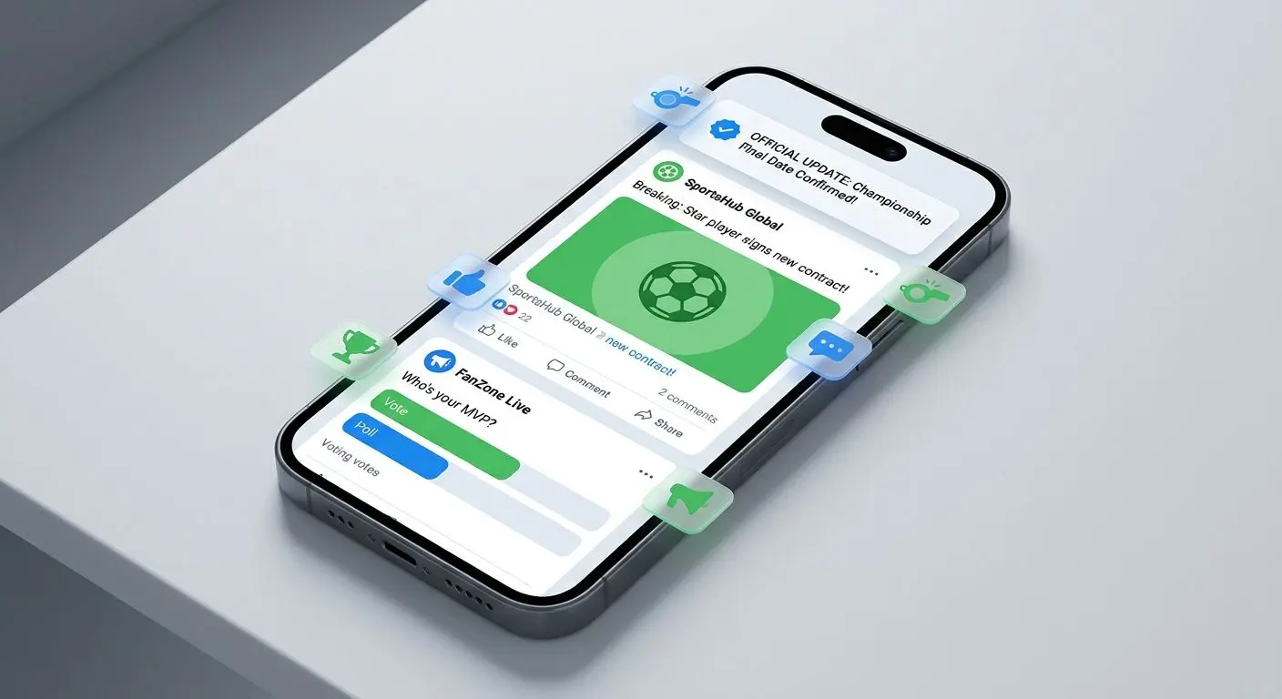 Mobil se sociální sítí a sportovními notifikacemi