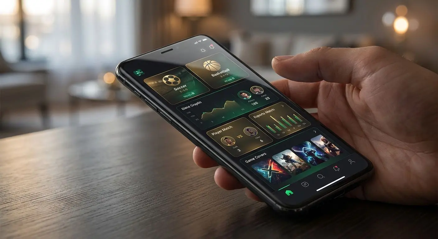 Mobilní telefon s otevřeným rozhraním BetX v moderním prostředí