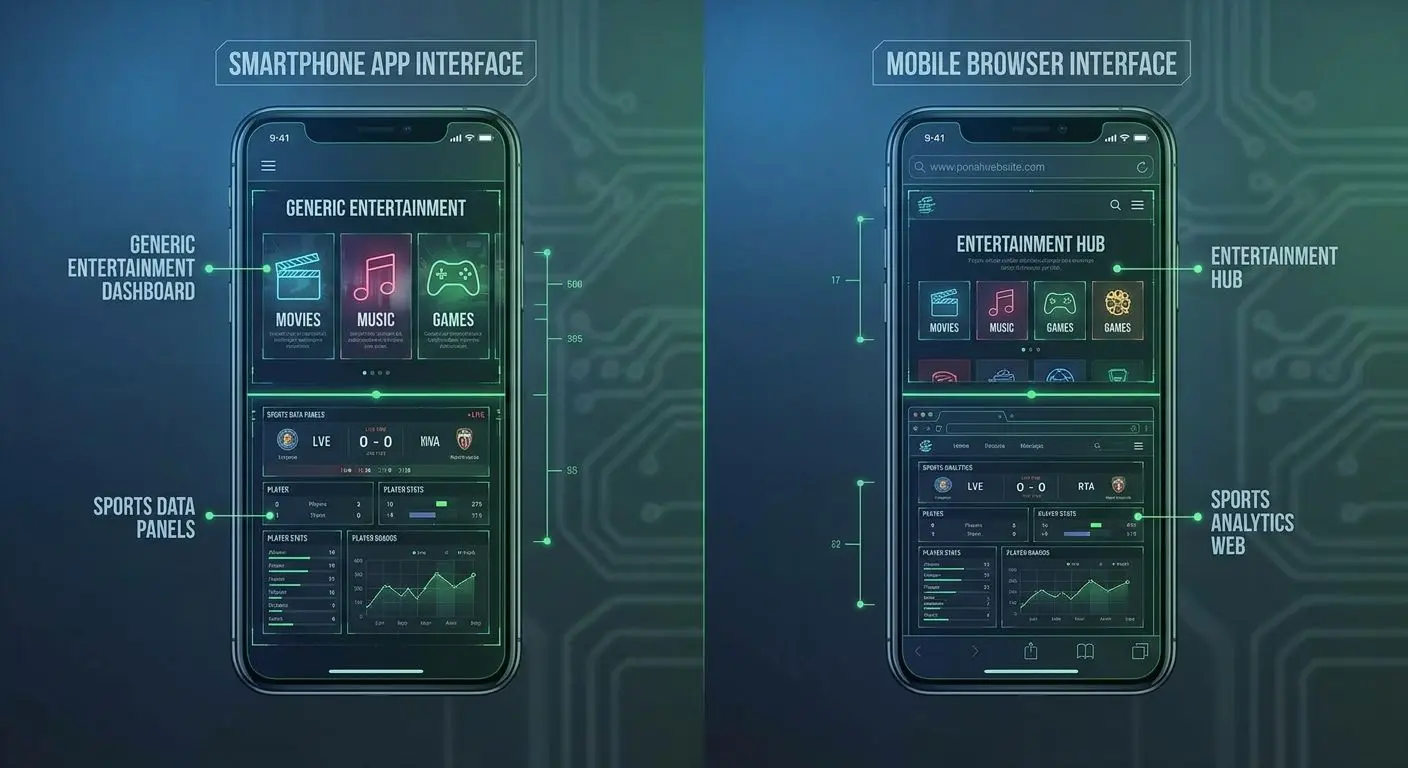 Srovnání mobilní aplikace a mobilního webu BetX na telefonu
