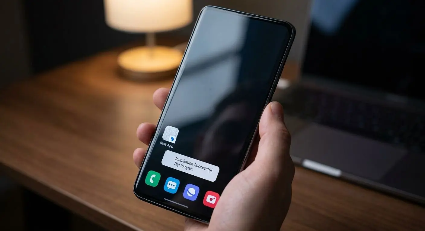 Instalace aplikace BetX a ikona na domovské obrazovce telefonu